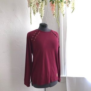 NWT Michael Kors Burgundy Top